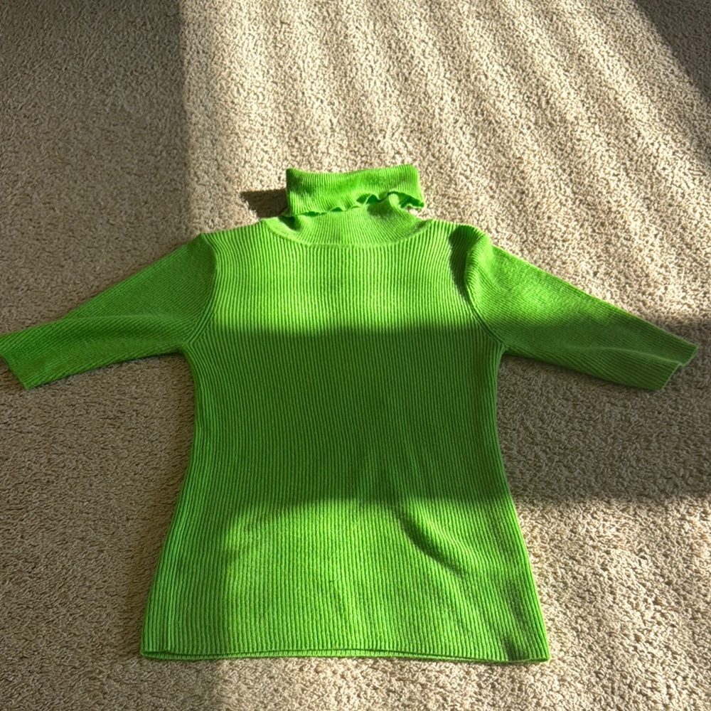 Zara Vibrant Lime Cowl Neck Sweater